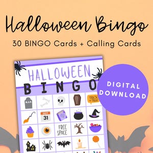 Halloween Bingo, Bingo Cards Printable, Halloween Bingo Card, Halloween Activity, Bingo for Kids, Halloween Party Game, Printable Bingo Game