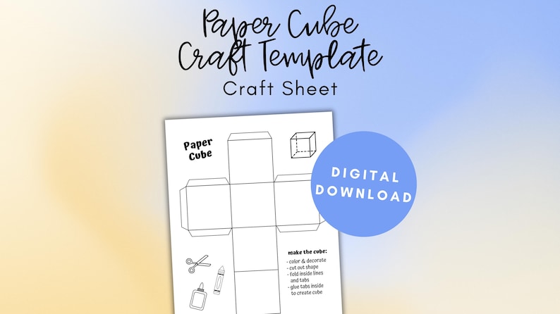 Cube Template, Crafts for Kids, Cube Craft, Paper Cube, Printable Craft ...