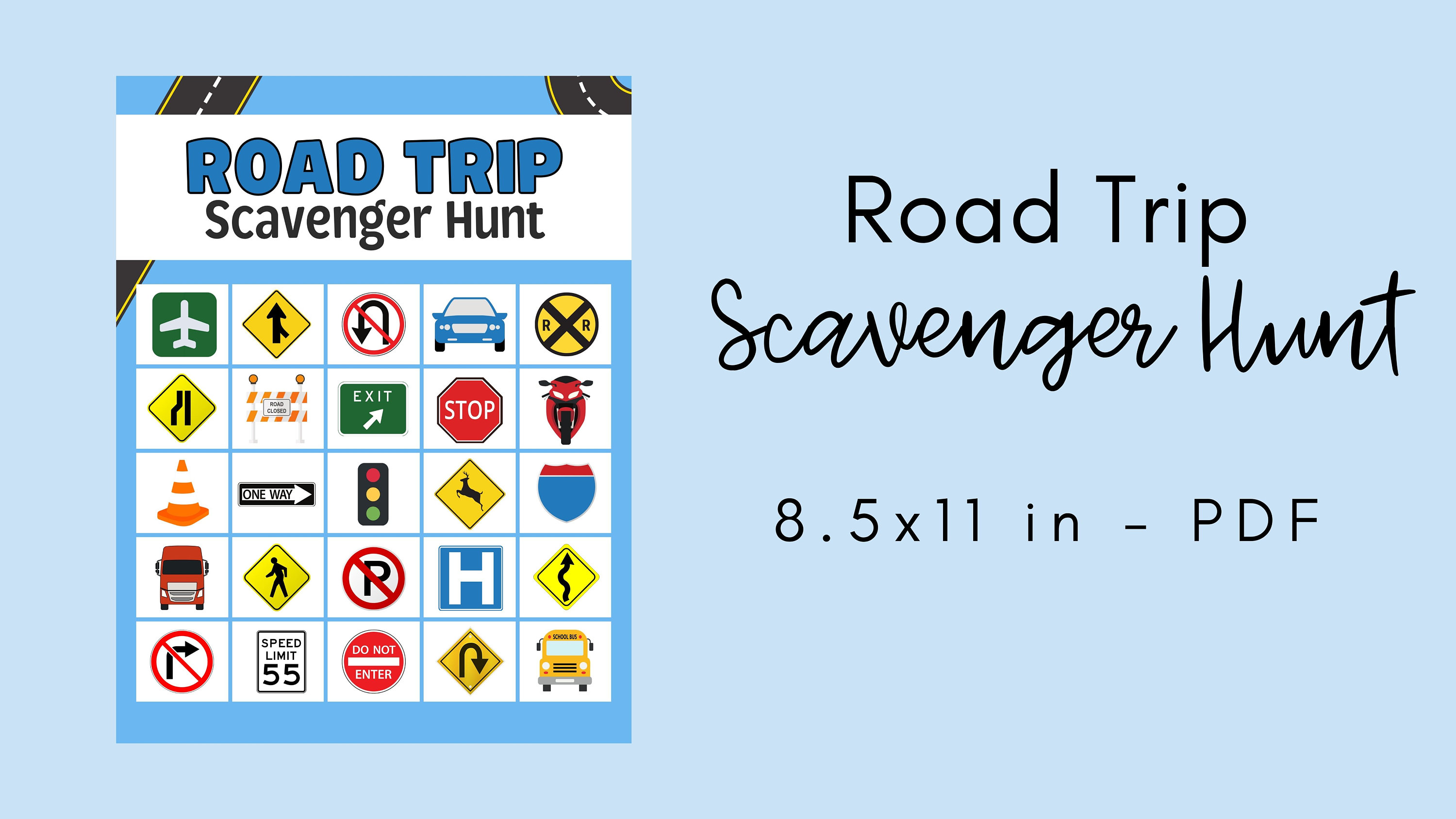 Road Trip Scavenger Hunt, Scavenger Hunt Kids, Road Trip Printable ...