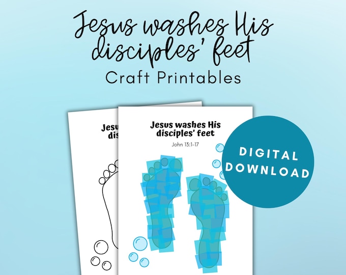 Jesus Washes Feet Coloring Craft for Kids Religious Activity Teaching