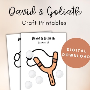David and Goliath Crafts, David and Goliath Printables, David and Goliath Activity, Bible Story Crafts for Kids, Sunday School Craft