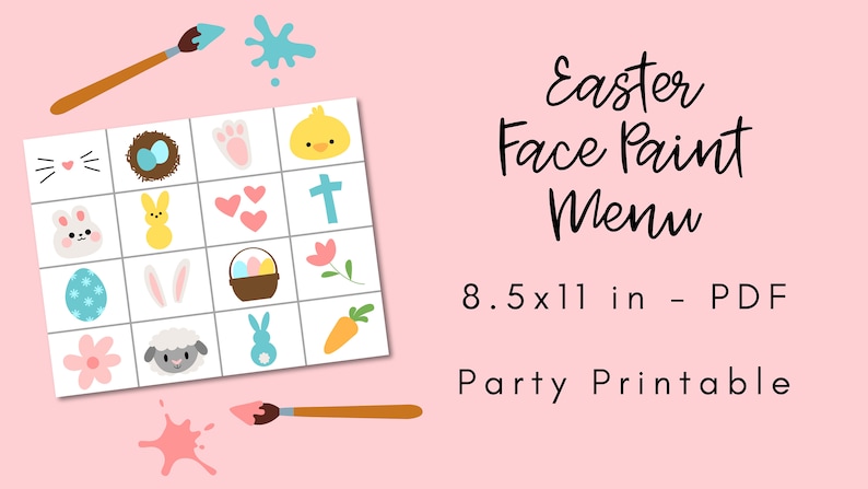 Easter Face Paint Menu Easter Printables Face Painting Design Party Printable Party Activity Easter Face Paint Menu Easter Printables Face Painting Design Party Printable Party Activity