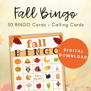 Fall Bingo, Bingo Cards Printable, Fall Games, Printable Bingo Game, Fall Activity, Thanksgiving Games Printable, Autumn Activity, Kid Bingo