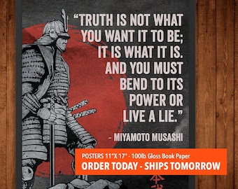Miyamoto Musashi Poster | Japan Art Poster | Samurai Art | Quote #102