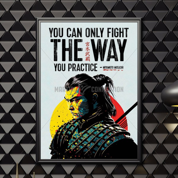 Miyamoto Musashi Poster | Japan Art Poster | Samurai Art | Sensei Gift | Quote #103