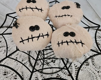 Halloween Primitive Mummy, Cheesecloth Mummy, Mummy Bowl Filler, Mummy Basket Filler, Halloween Table Decor