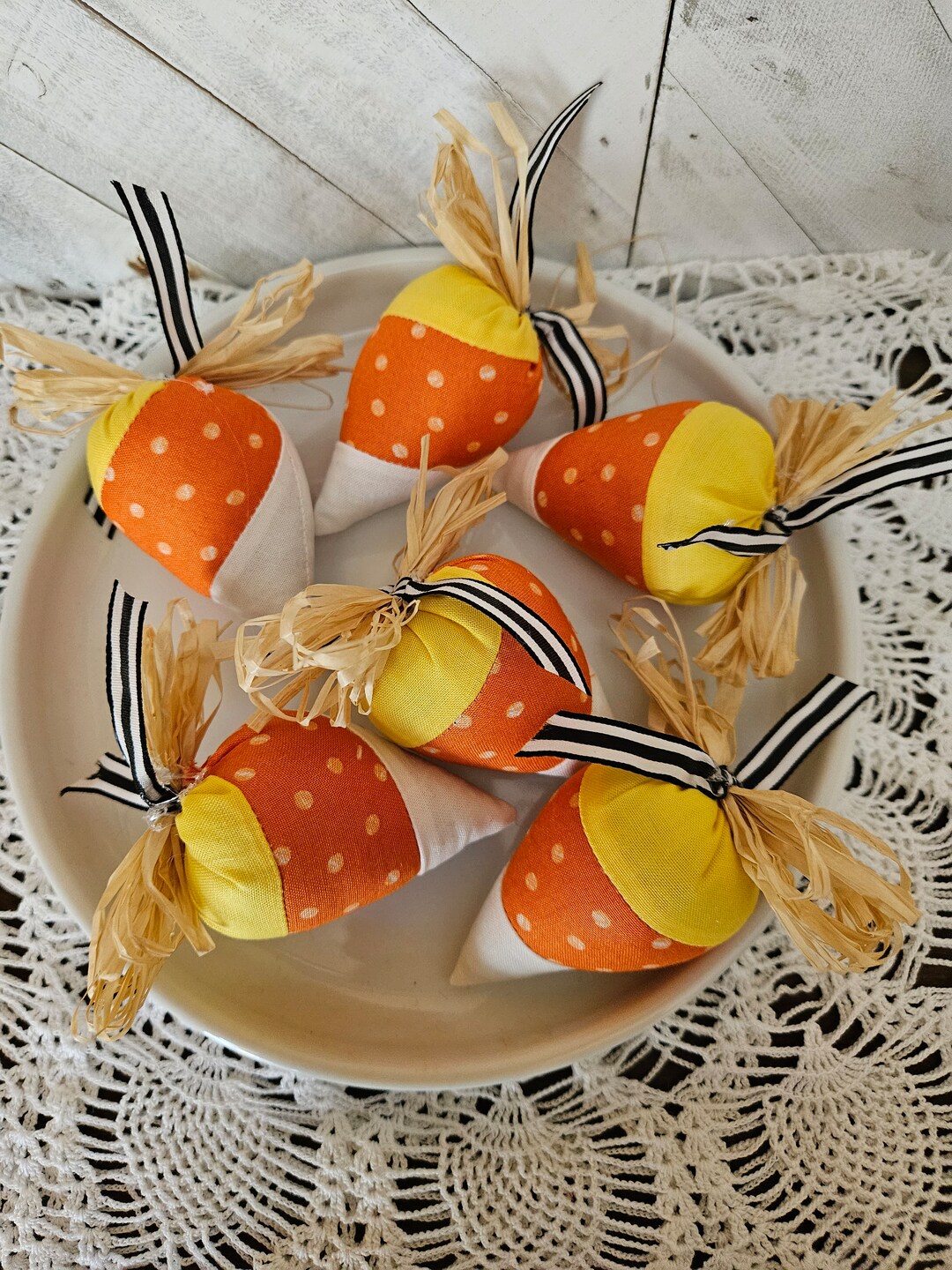 Candy Corn Fall Bowl Filler, Fall Tiered Tray Decor, Halloween Tiered