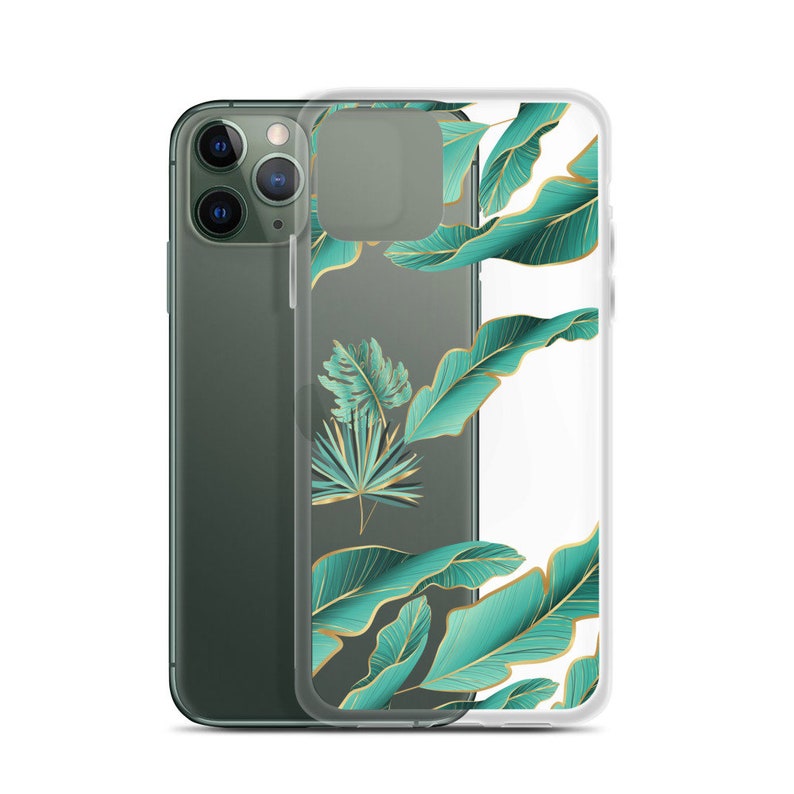 11 pro Aesthetic Tropical Green Leaves clear iPhone Cases xs max 10 se 2020 12