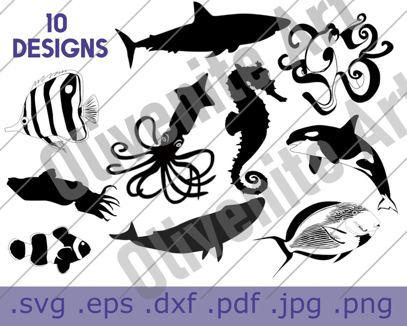 Download Ocean Animal Vectors Svg Sea Life For Cricut Silhouette Ocean And Sea Life Bundle Paper Party Kids Kids Crafts Stories Ut Cyou