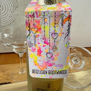 Original handgemachte Flaschenanhänger bunt kein Druck. Geschenkverpackung Anhänger, Geschenk Anhänger Papier, Weinanhänger, Aperol Anhänger