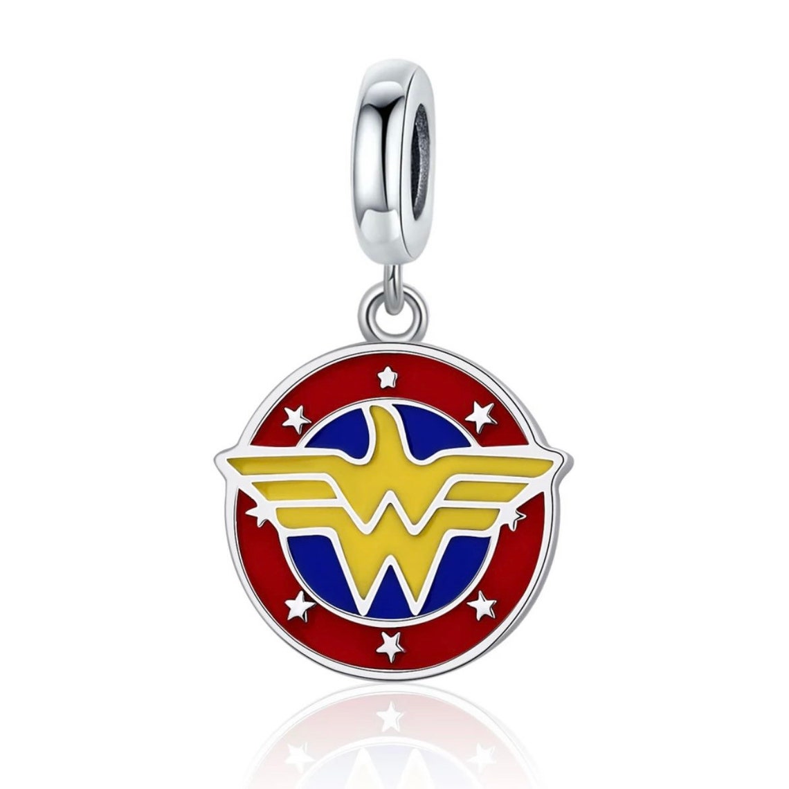 Wonder Woman Charm 925 Sterling Silver & Enamel Fits Pandora Etsy