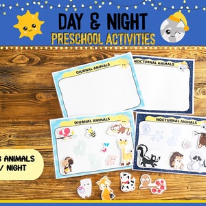 Day and Night preschool toddler activities Busy | Etsy