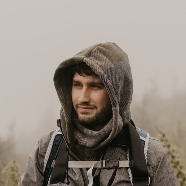 Evergreen Fleece Ski Hood: Balaclava, ski mask, winter hat, snowboard hood, Neck Warmer