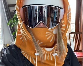 Sun Hood, ski hood, Fleece Hoodie, balaclava, custom fleece hood, pnw hoodie, fleece face mask, neck warmer, fleece scarf,