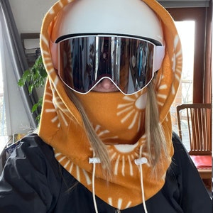 Sun Hood, ski hood, Fleece Hoodie, balaclava, custom fleece hood, pnw hoodie, fleece face mask, neck warmer, fleece scarf,