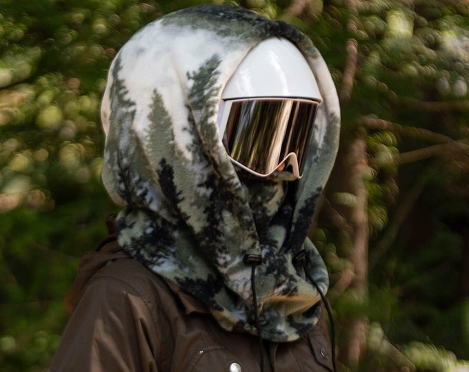Moody Forest Hood, Ski Hood, Fleece Hood, Balaclava, Adventure Hood