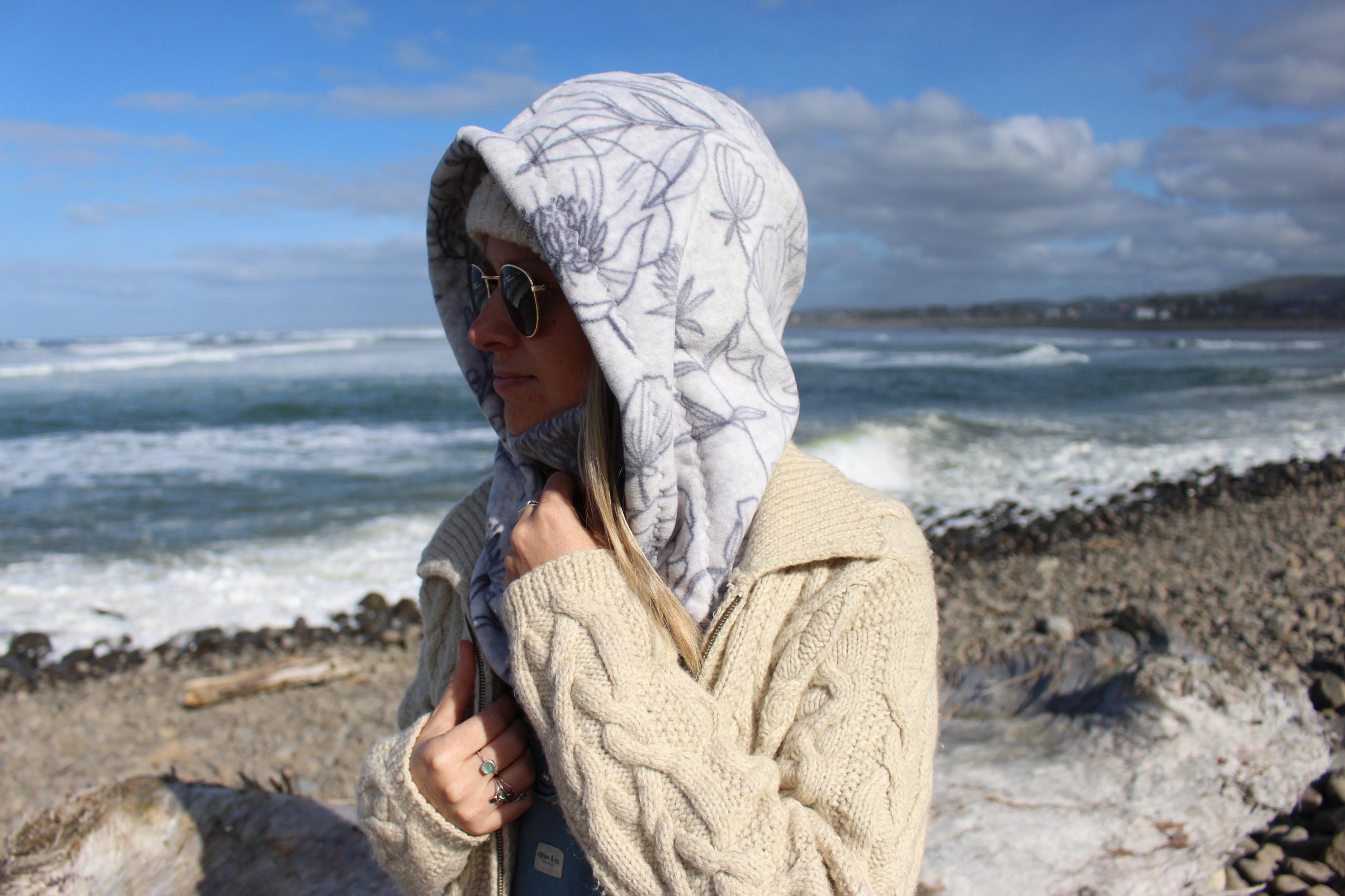 Botanical Hood Fleece Hoodie Balaclava Custom Fleece Hood - Etsy
