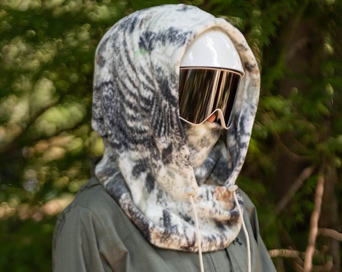 Nature Leaf Hood, Ski Hood, Fleece Hood, Balaclava, Adventure Hood