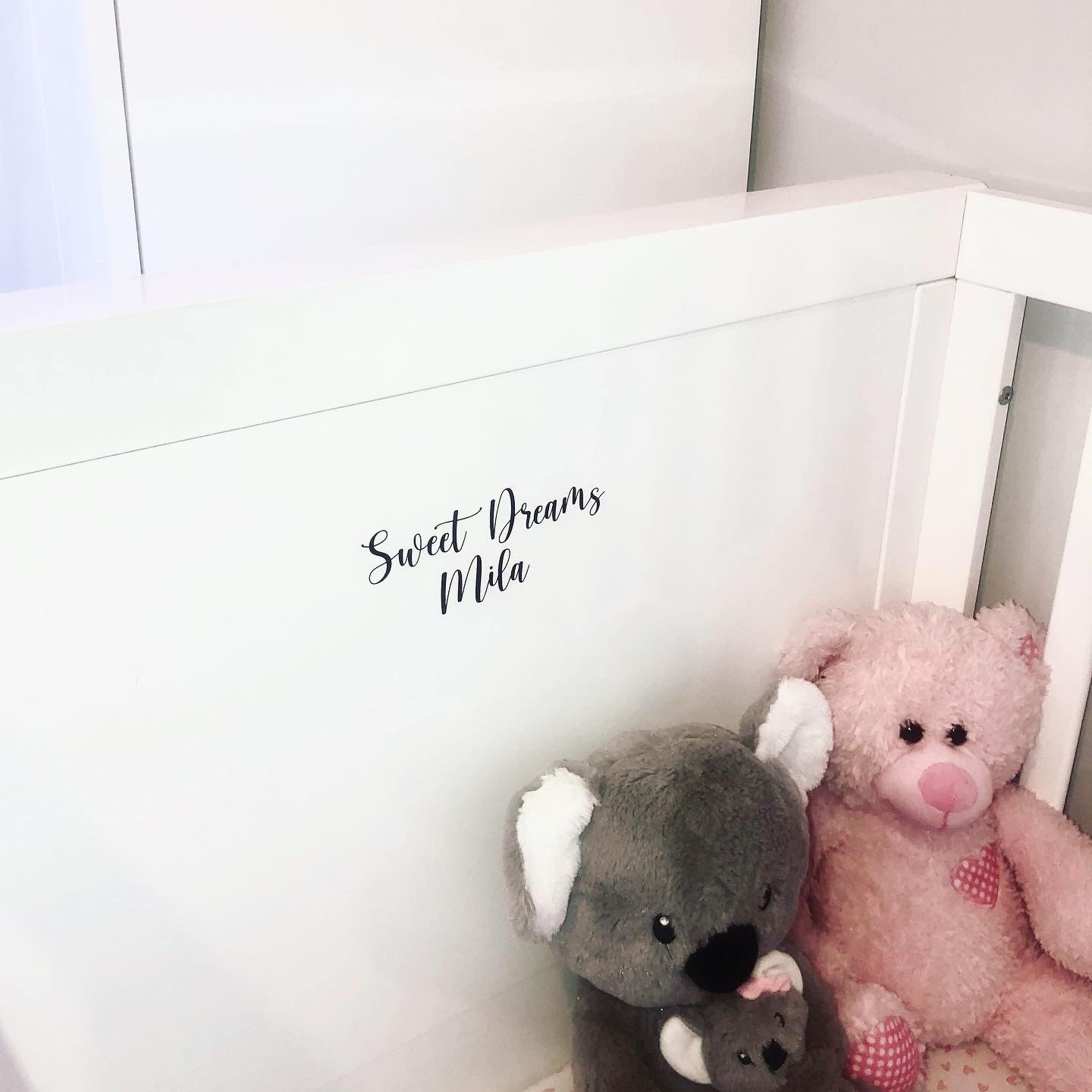 Personalised Name Cot Bed Sticker Wall Decal Kids Baby Nursery Etsy