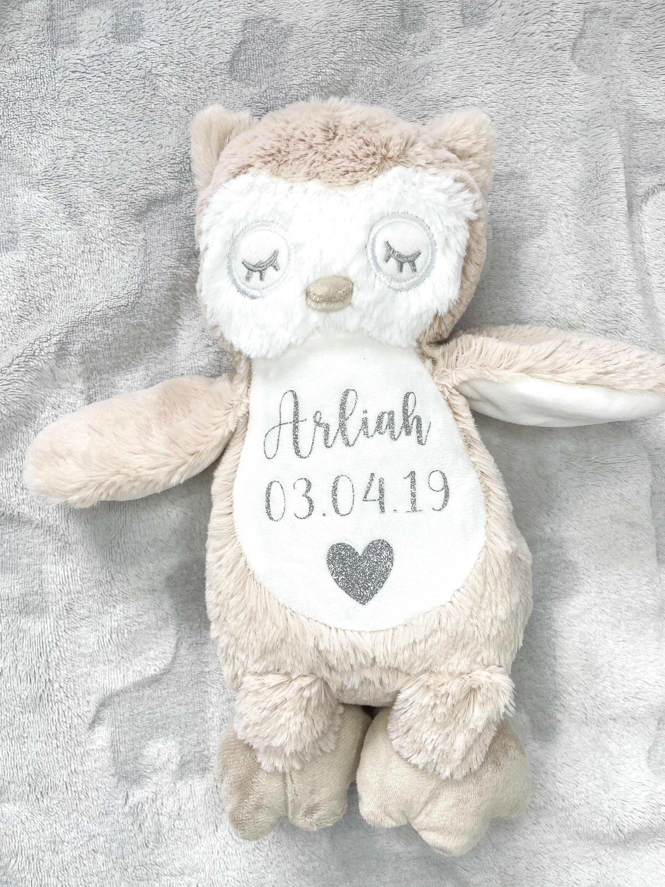 Personalised Owl Soft Toy New Baby Gift Soft Toy Baby Etsy UK