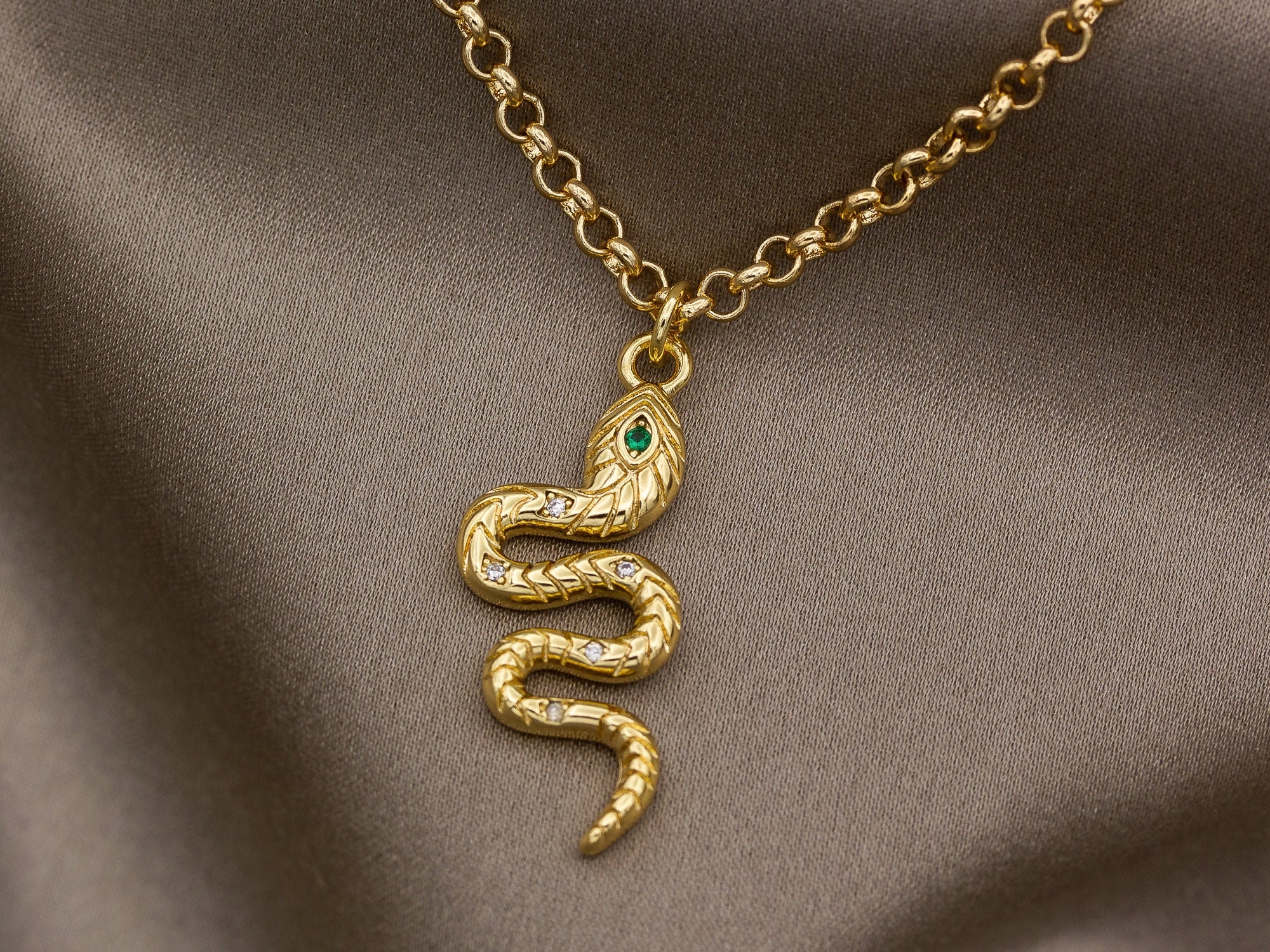 Gold snake jewelry Snake with rhinestones pendant earring Etsy