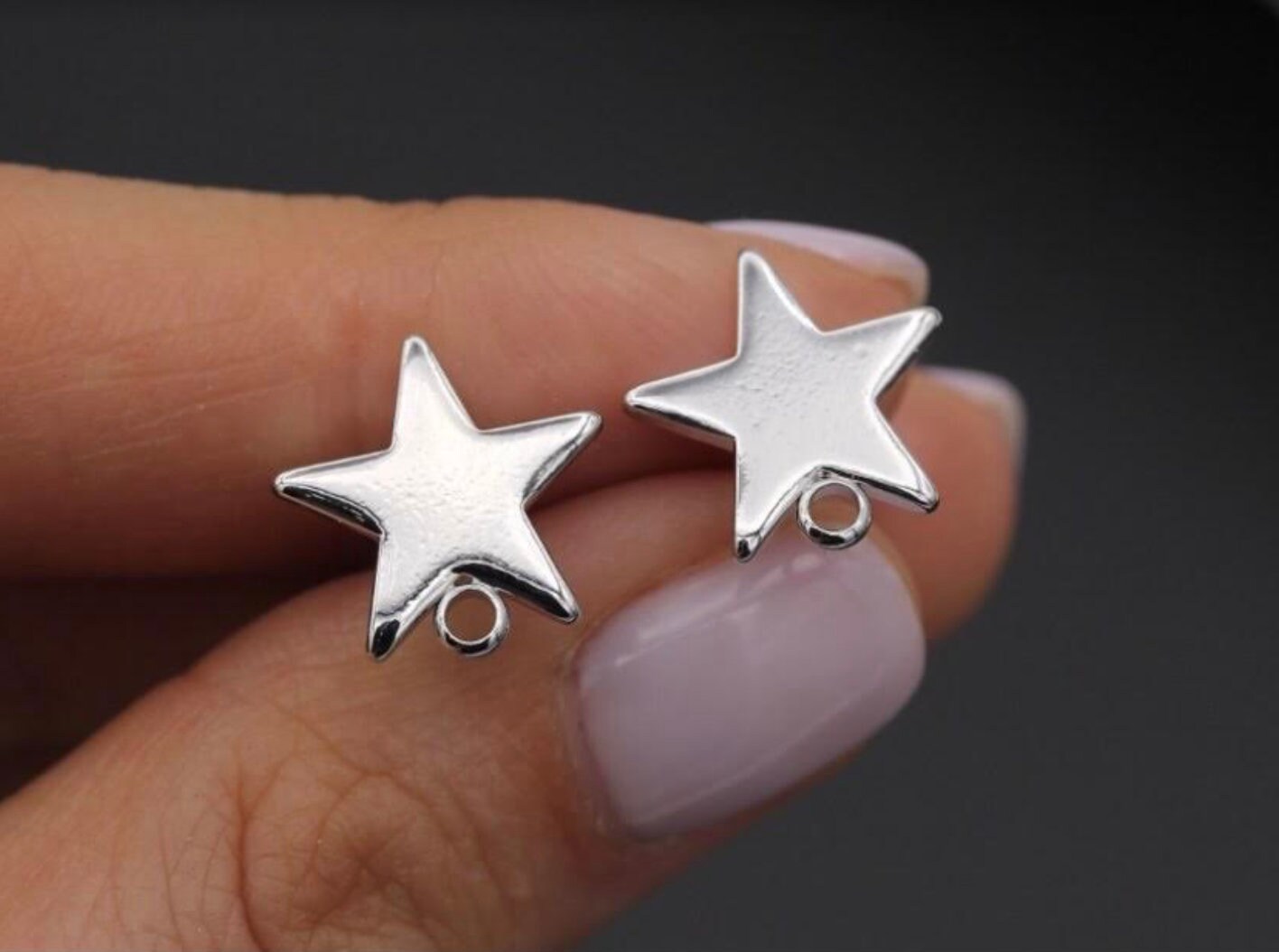 Star stud earrings Earring Findings Etsy