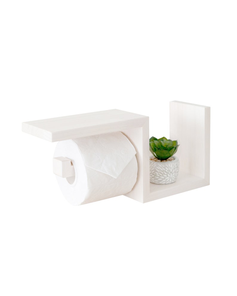 Toilettenrolle Wandregal aus Kiefernholz für WC Papierhalter einfache Aufbewahrung 33x15x10cm Bild 6