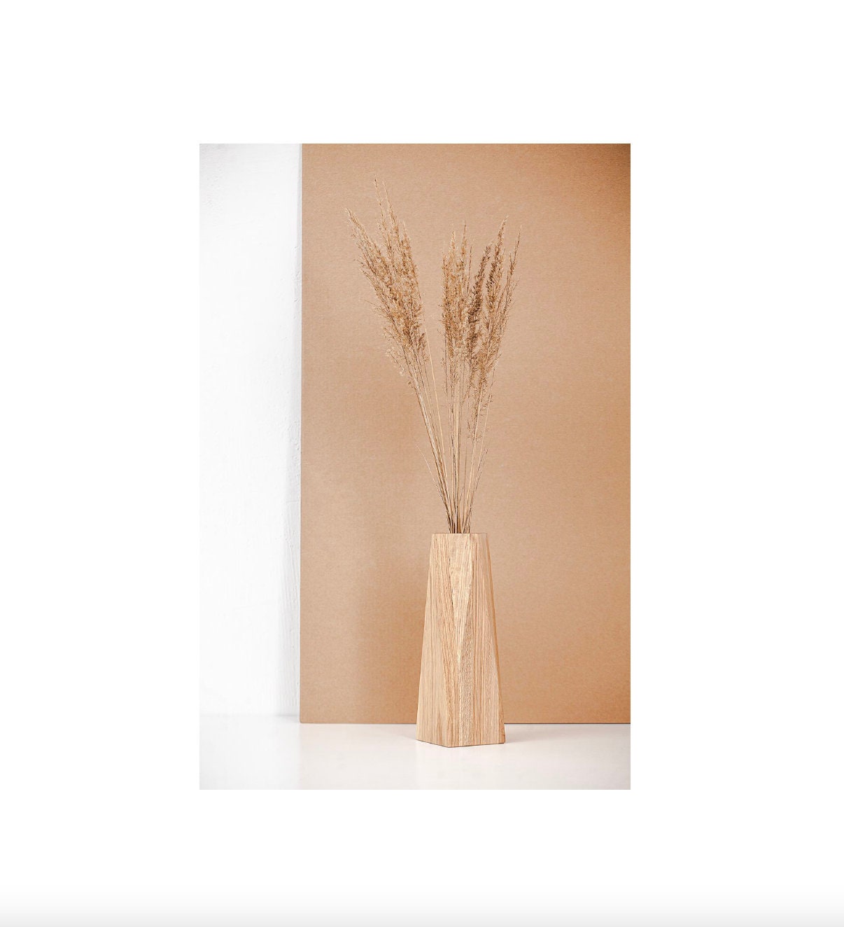 Decorative Oak Wood Vase Natural Material Wooden Interior Etsy