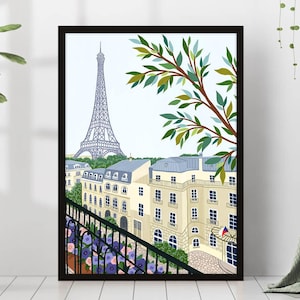 Eiffelturm Paris Reise-Druck Frankreich Stadtbild Plakat bunte eklektische lebendige Rahmengeschenk Plakat Leinwand-Wand-Kunst-trendiges modernes Raumdekor