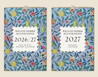 12 Months Wall Calendar 2026 Mid-year 2027 William Morris Originals Paintings Mothers Day Gift Idea Modern Present Home Decor