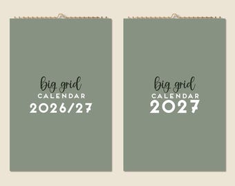 12 Months Wall Calendar 2026 Mid-year 2027 Large Monthly Family Planner Colorful Mothers Day Gift Idea Cute Present Home Decor