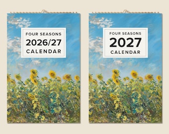 Calendario da parete di 12 mesi 2026 - Metà anno 2027 - Dipinti floreali ad acquerello - Idea regalo per la festa della mamma - Regalo moderno - Decorazione per la casa