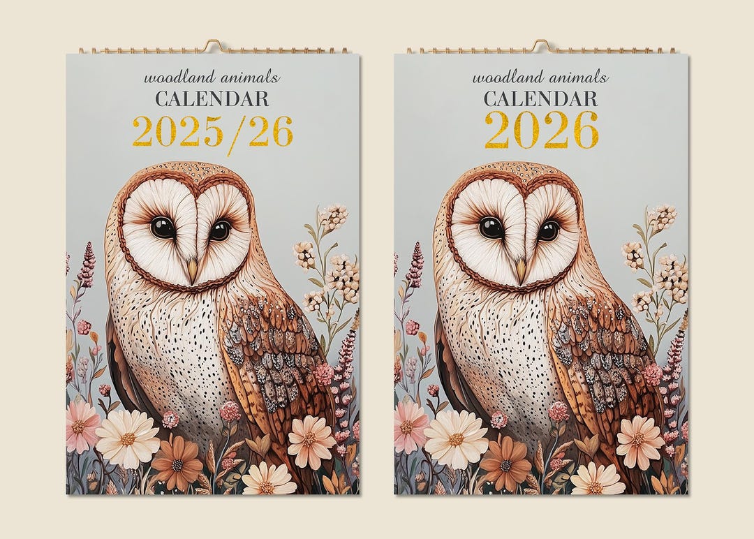 12 Months Wall Calendar 2026 Woodland Animals Pictures Christmas Gift ...