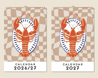 12 Months Wall Calendar 2026 Mid-year 2027 Kitchen Wall Decor Woman Mothers Day Gift Idea Mother Modern Present Home Decor