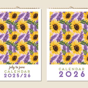 12 Months Wall Calendar 2025 Mid-year 2026 Abstract Floral Paintings Christmas Gift Idea Flowers Present Home Decor