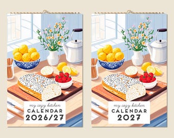 Calendario de pared de 12 meses 2026, mediados de año 2027, decoración de pared para cocina, idea de regalo para el Día de la Madre, regalo moderno para el hogar