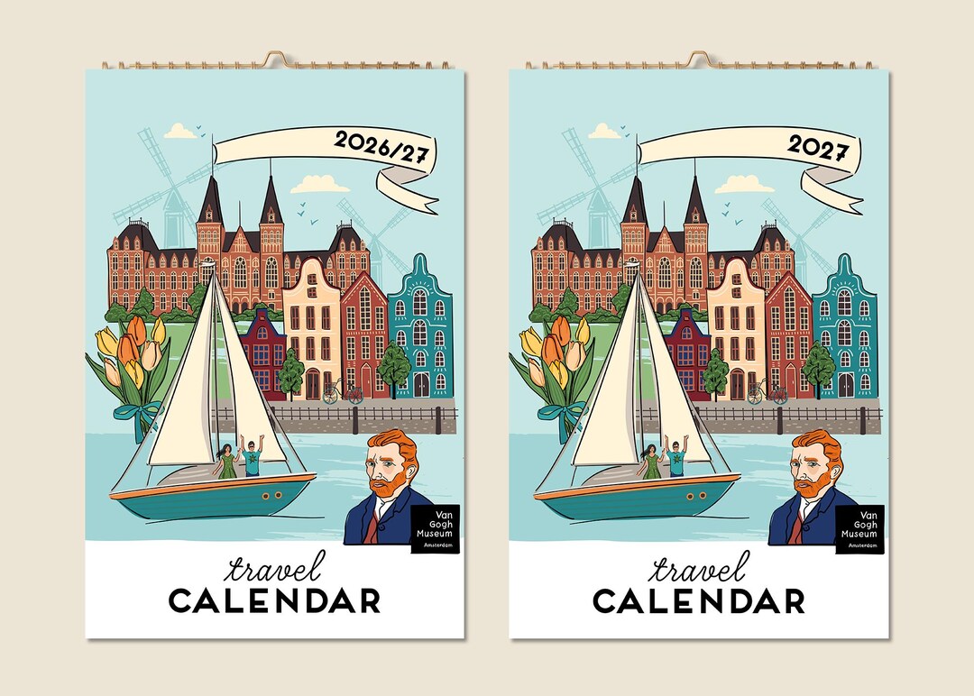 12 Months Wall Travel Calendar 2026 Mid-year 2027 World Cities ...