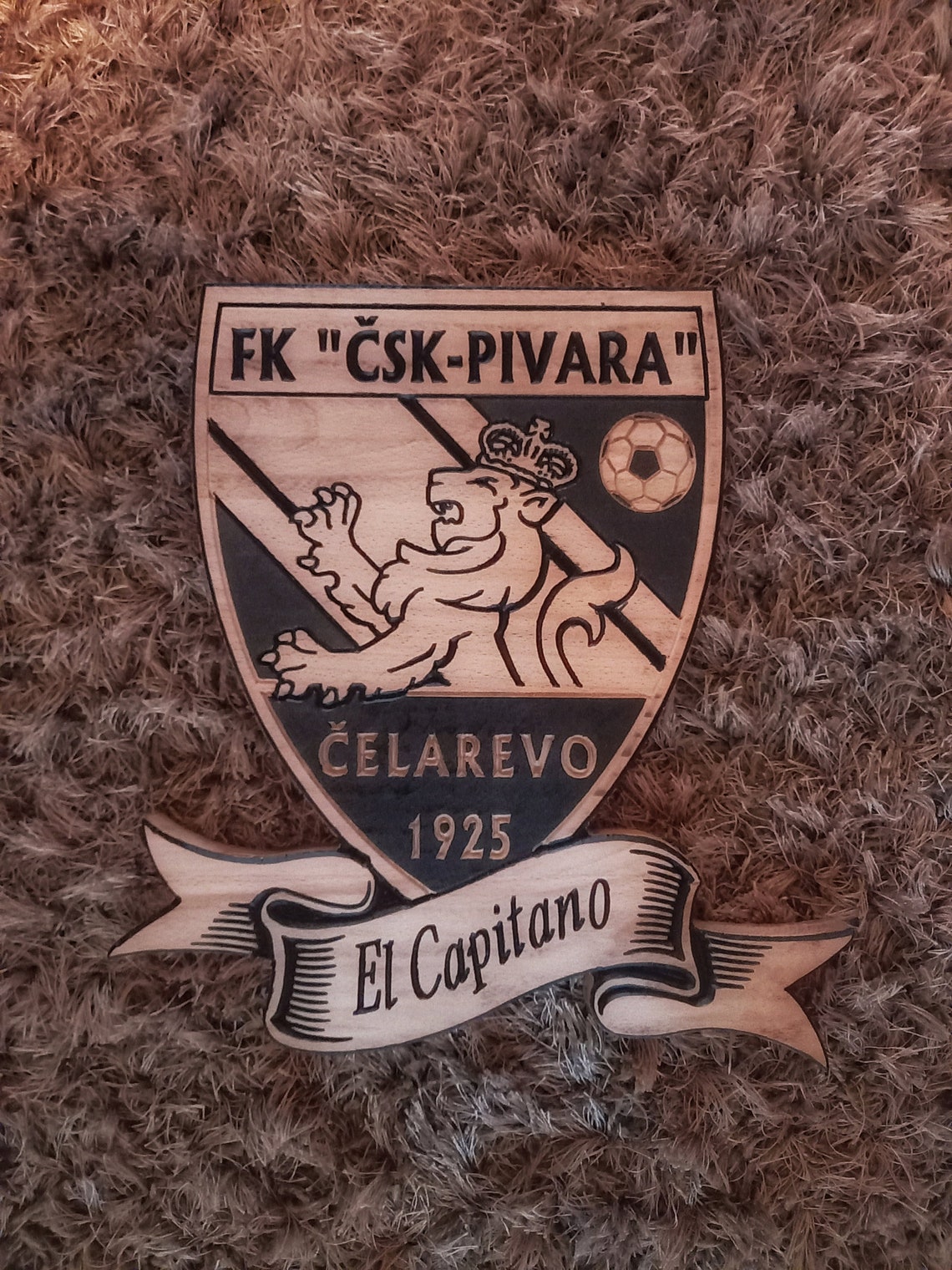 Custom wooden sports sign club logo carved in wood gift for Etsy