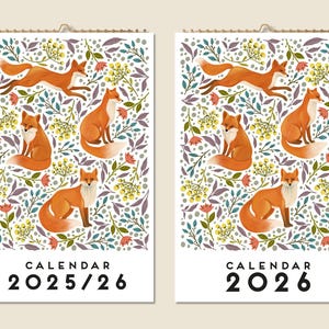 12 Monate Wandkalender 2025 Mitte Jahr 2026 Waldtiere Bilder Weihnachten Geschenkidee Nettes Geschenk Home Decor