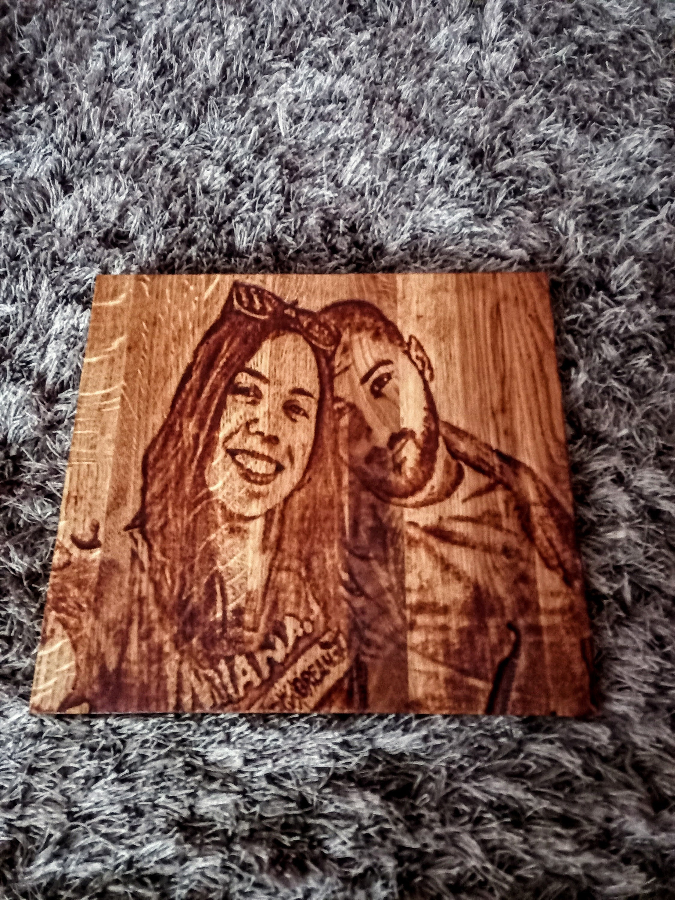 Custom wooden portrait portrait carved in wood personalized Etsy