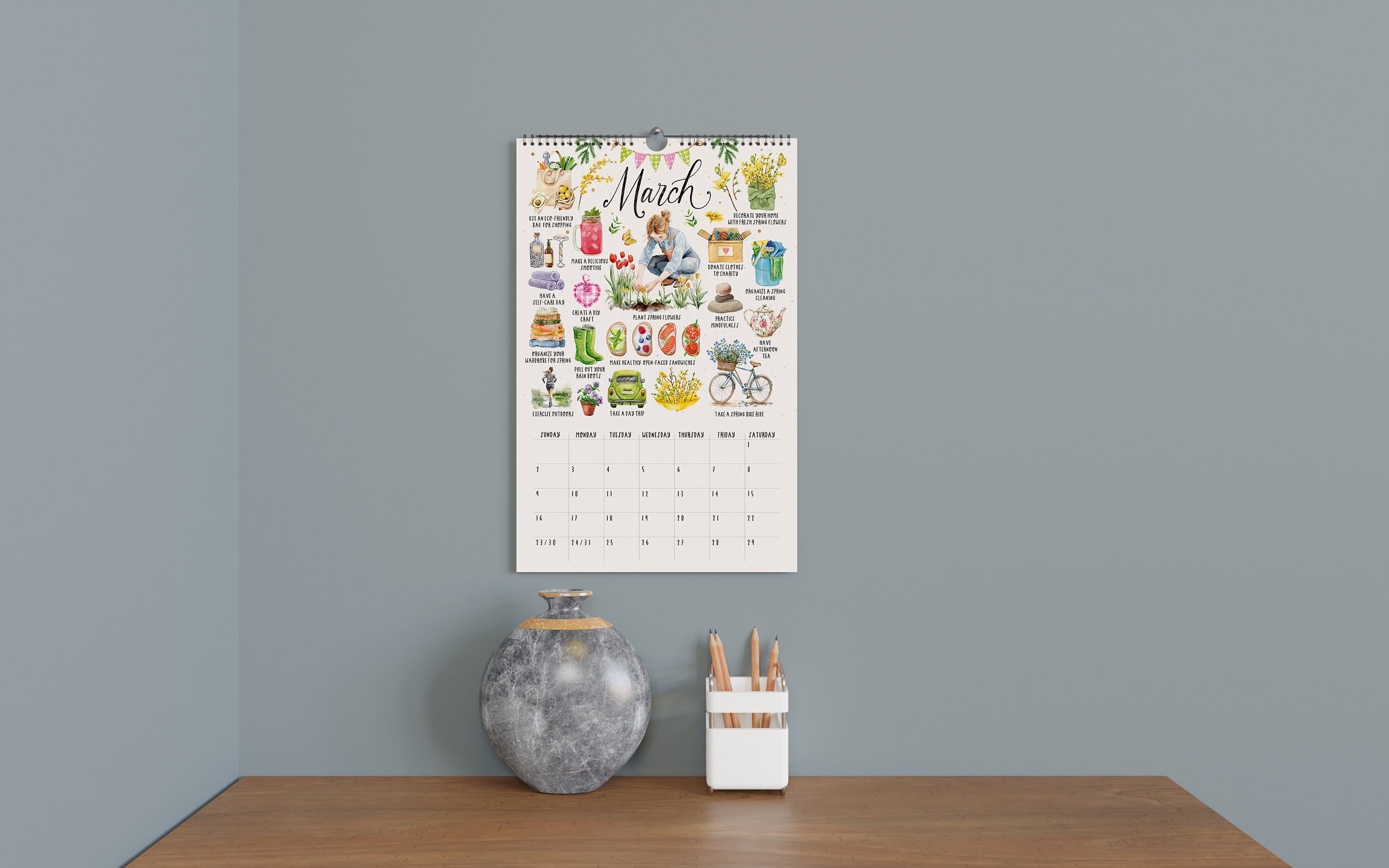 The official cover for the ✨🌷 2026 Bucket List Calendar 🌷✨ Coming Wednesday, September 24th at 12pm MST. My calendar this year is full of color and all new bucket list items