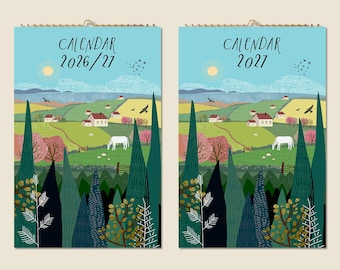 12 Months Wall Calendar  2026 Mid-year 2027 Fine Art Seasons Paintings Mothers Day Gift Idea Modern Present Home Decor