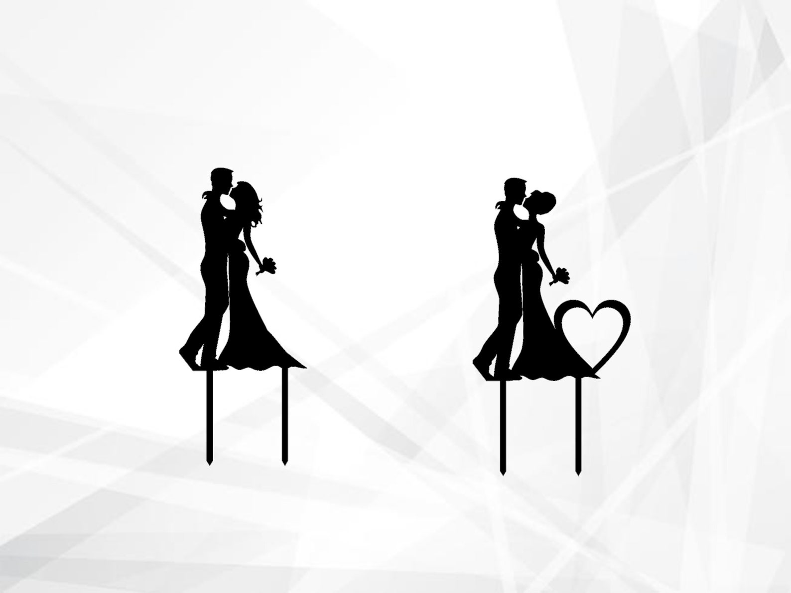Laser Cut Romantic Wedding Cake Topper Dxf and Svg Vector - Etsy