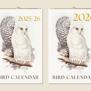 12 maanden wandkalender 2025 halverwege het jaar 2026 vogels schilderijen idee op de natuur geïnspireerd wildlife cadeau Home en kantoordecor