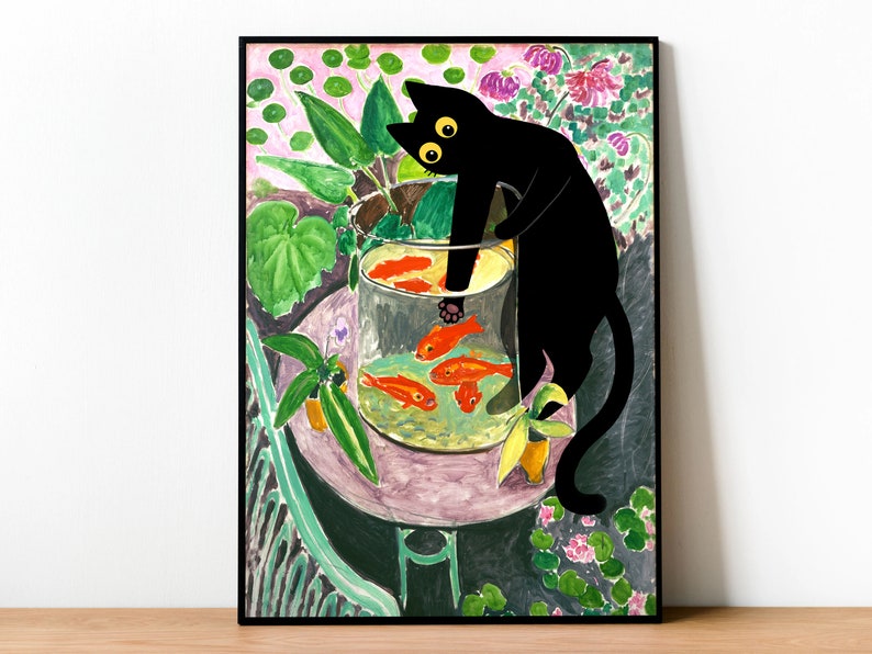 Henri Matisse Kunstdruck - Schwarze Katze Auf Leinwand