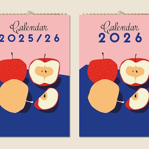 12 Months Wall Calendar 2025 Mid-year 2026 Kitchen Wall Decor Woman Christmas Gift Idea Mother Modern Present Home Decor Abstract Art