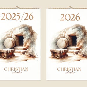 Bible Verse Calendar 12 Months Wall Calendar 2025 Mid-year 2026 Christian Bible Stories Paintings Birthday Gift Idea Present Home Decor