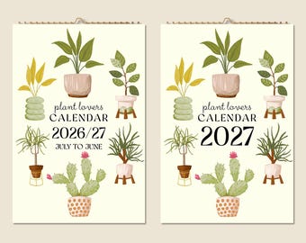 12 Months Wall Calendar 2026 Mid-year 2027 Abstract Flowers Family Planner Mothers Day Gift Idea Modern Present Home Decor Plant Lovers Gift