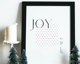 Joy to the World - Digital Art, Christmas Decor, Art Print, Digital Quote, Printable Wall Art, Digital Print, Christmas print, Download, Joy