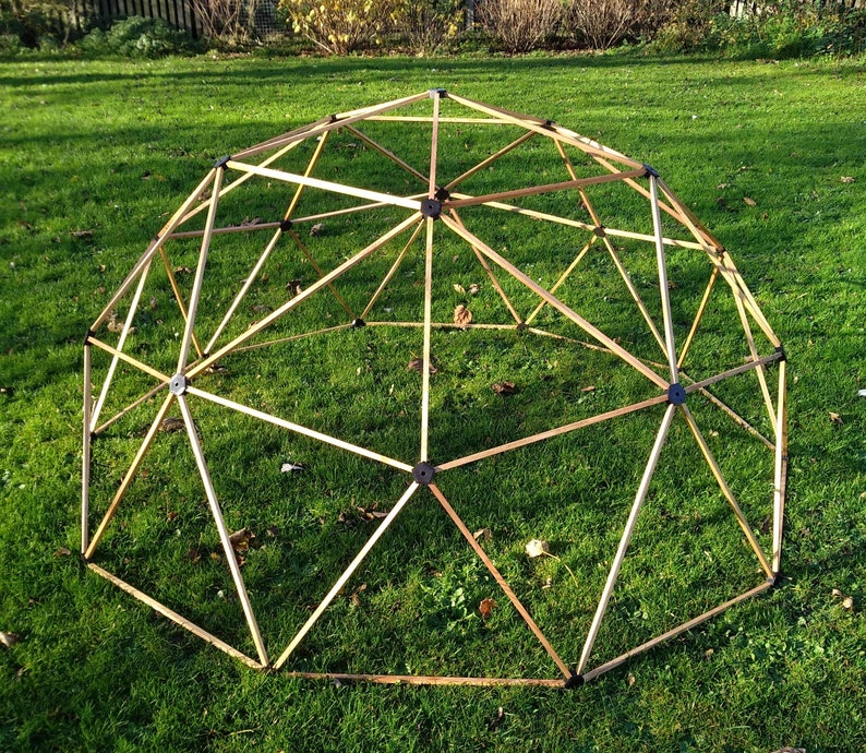 Geodesic Geo Dome with connector hubs and wooden struts Etsy